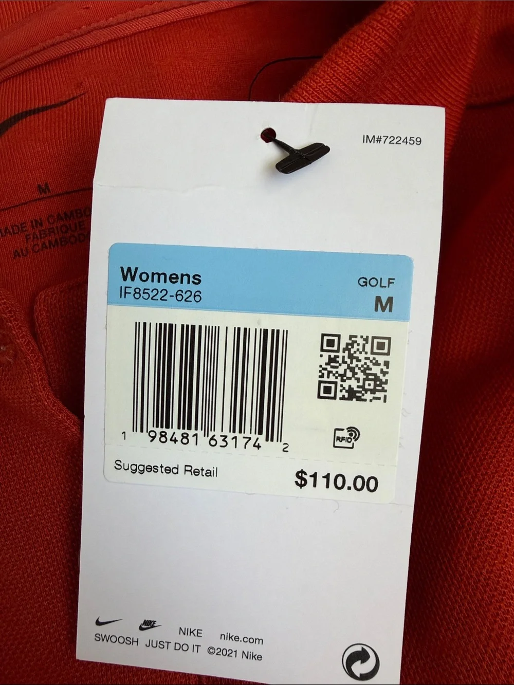 Nike Women's Golf Polo Dress w Pockets Medium Dragon Orange IF8522-626